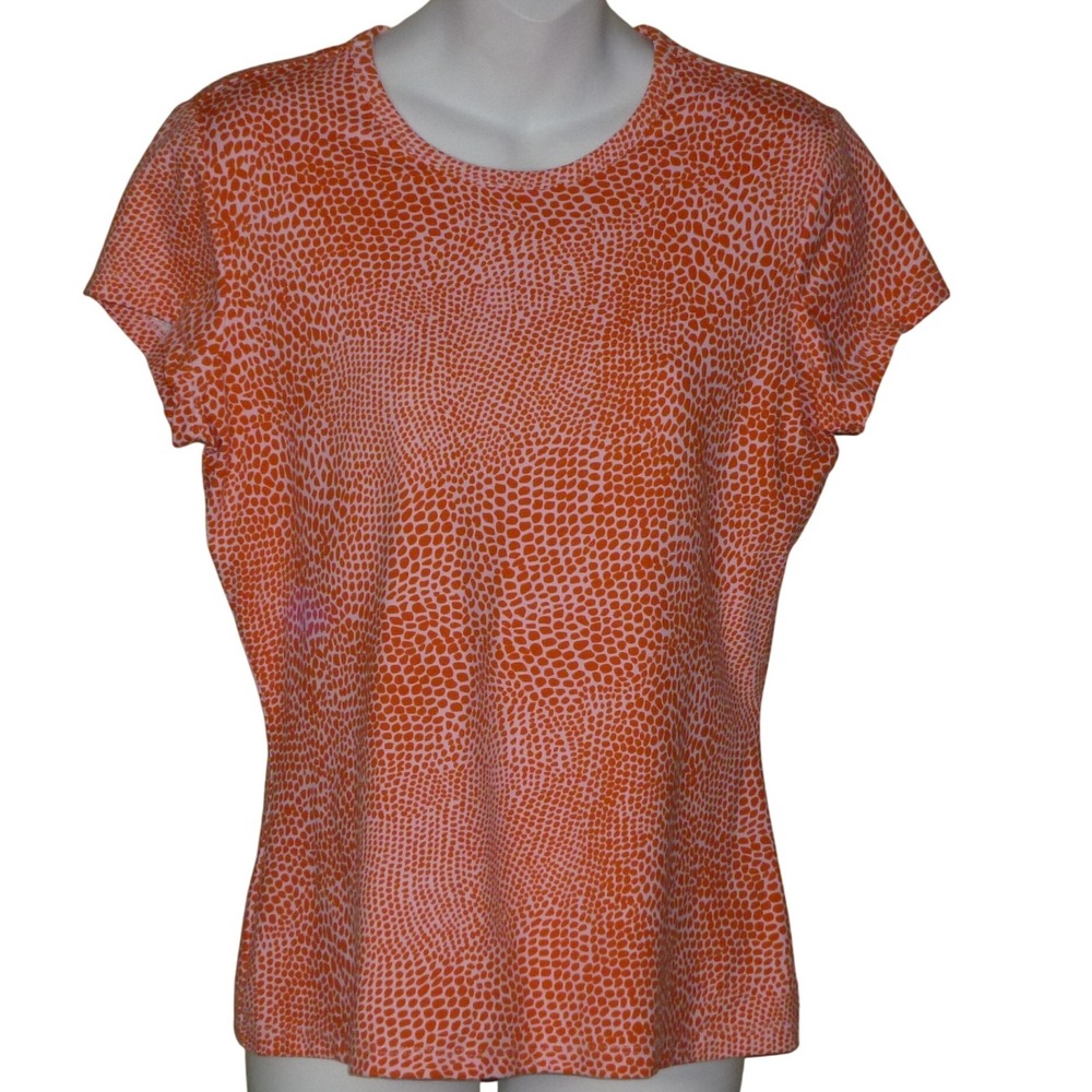 J. McLaughlin Orange/Ivory Catalina Cloth ANIMAL PRINT TOP SIZE M